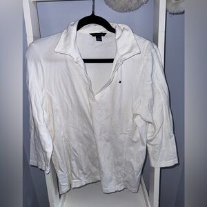 TOMMY HILFIGER white collared top